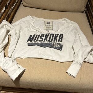 Muskoka White Long Sleeve Crop Top
